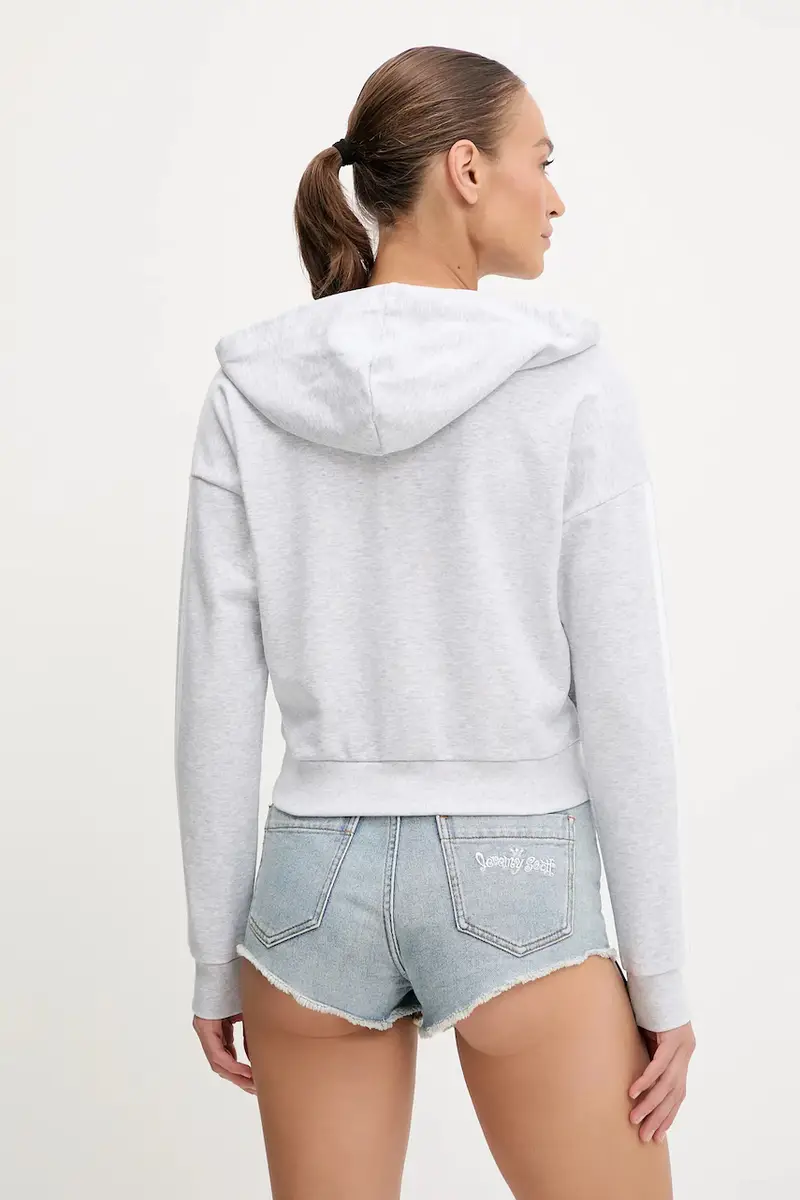 felpa 3-Stripes donna colore grigio con cappuccio JX7648 miniatura 3