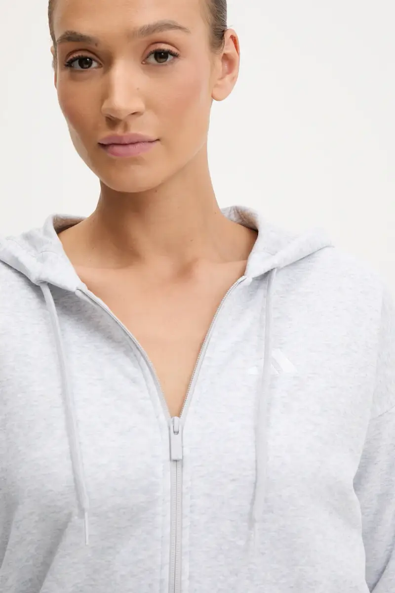 felpa 3-Stripes donna colore grigio con cappuccio JX7648 miniatura 5