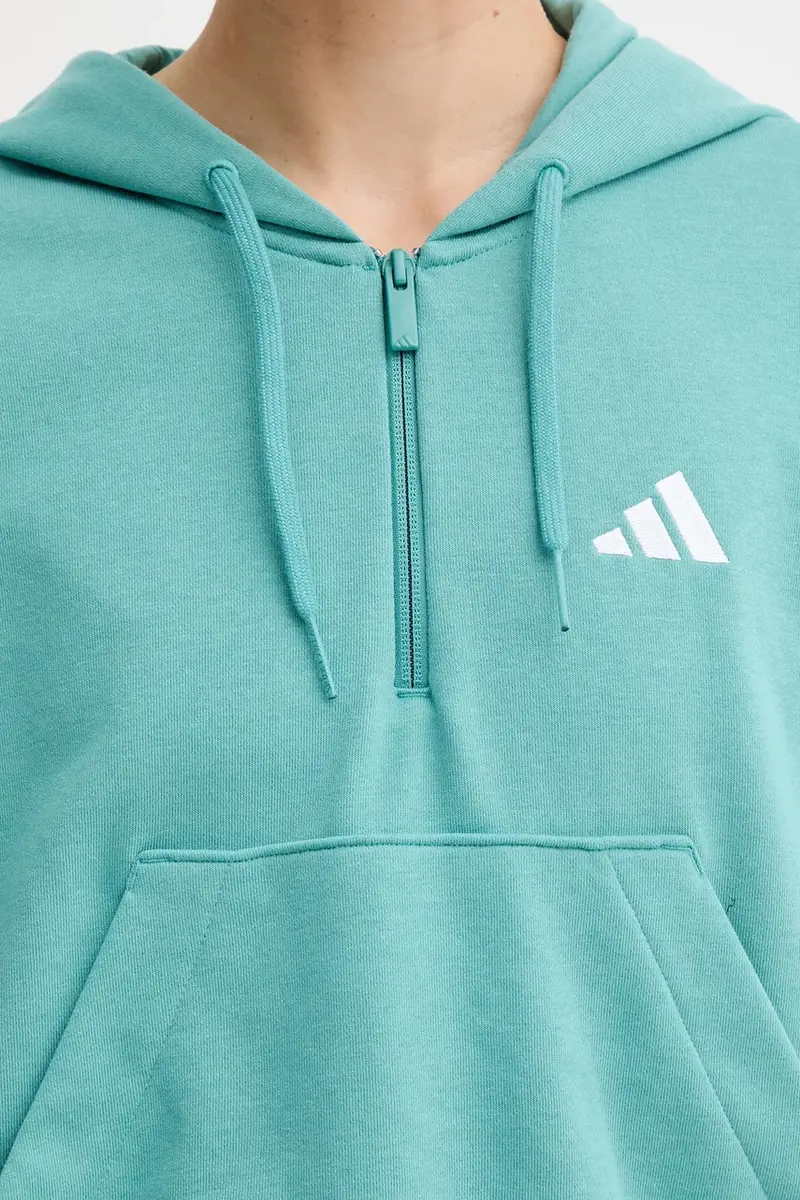 felpa 3-Stripes donna colore verde con cappuccio JX7677 Turchese miniatura 5