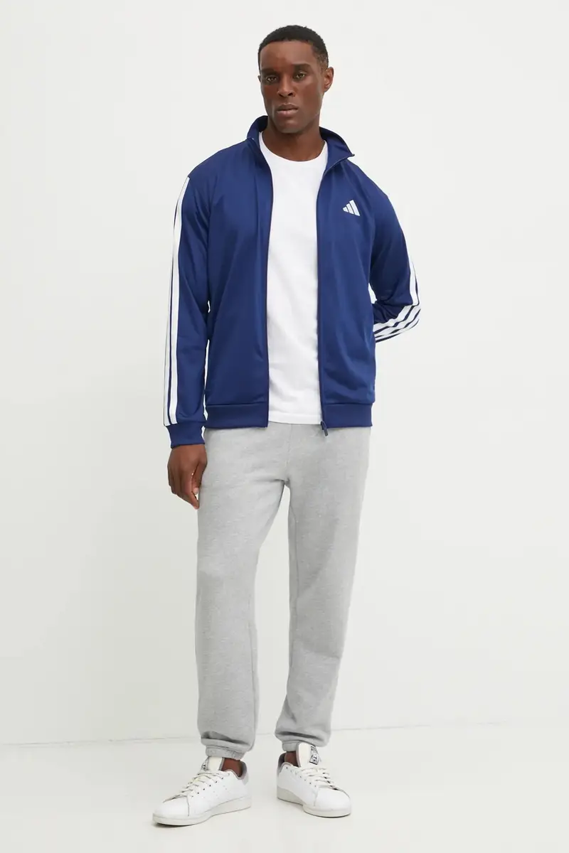 felpa 3-Stripes uomo colore blu navy con applicazione JI8817 miniatura 2