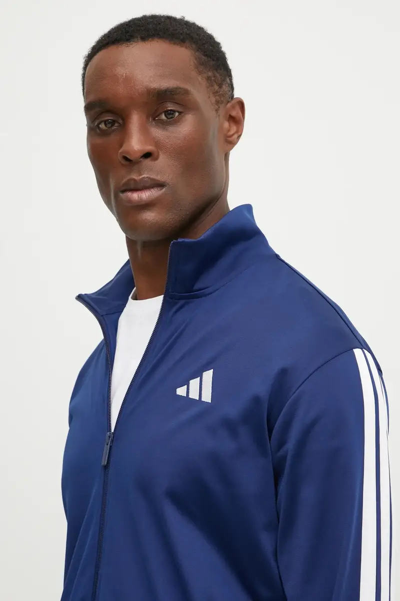 felpa 3-Stripes uomo colore blu navy con applicazione JI8817 miniatura 4