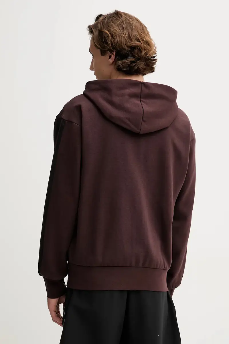 felpa 3S uomo colore marrone con cappuccio JX0697 miniatura 3