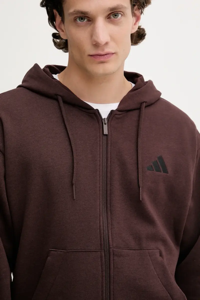 felpa 3S uomo colore marrone con cappuccio JX0697 miniatura 4