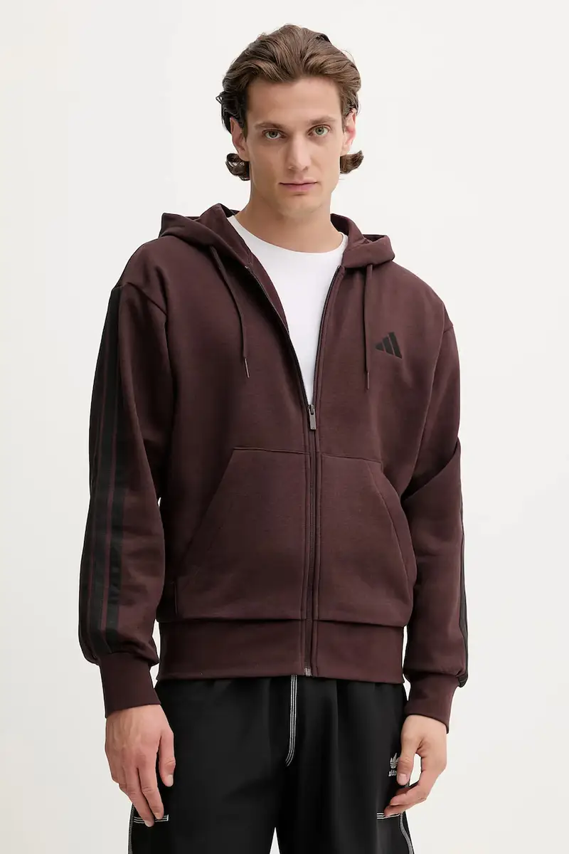 felpa 3S uomo colore marrone con cappuccio JX0697