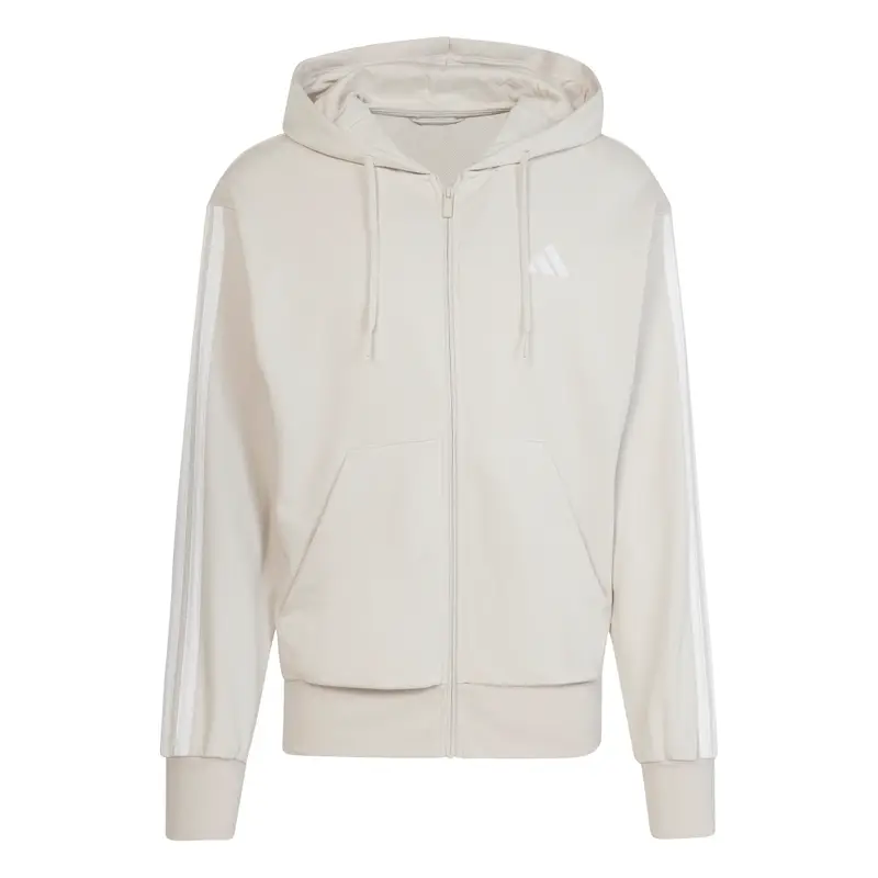 Felpa à capuche zippé adidas 3-Stripes Essentials Blanc