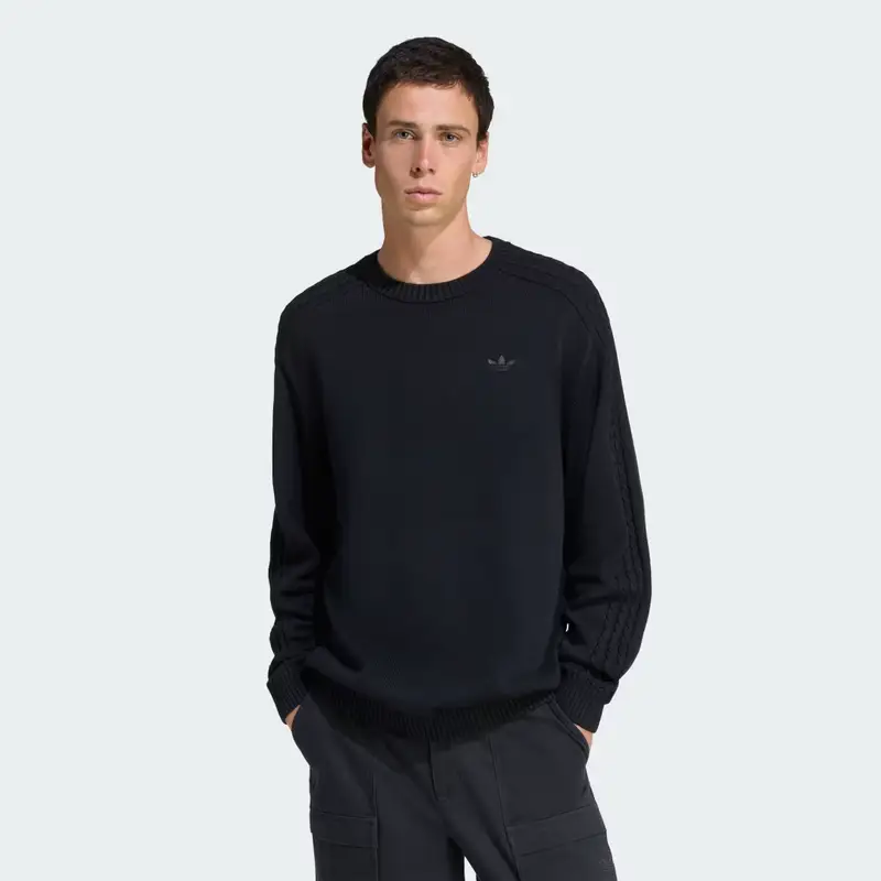 Felpa a girocollo in tessuto knit Premium Essentials Black