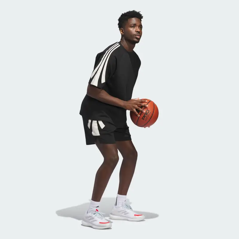 Felpa a maniaca corta adidas da basket (unisex) Black miniatura 3