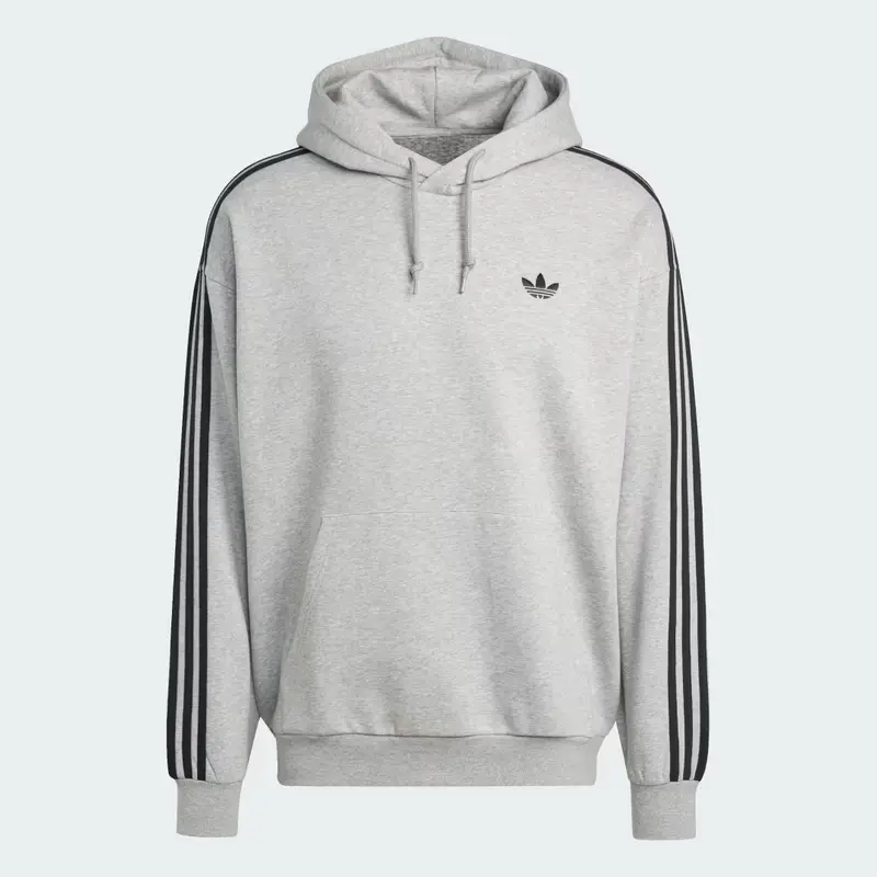 FELPA ADICOLOR CLASSICS CON 3-STRIPES Medium Grey Heather miniatura 4