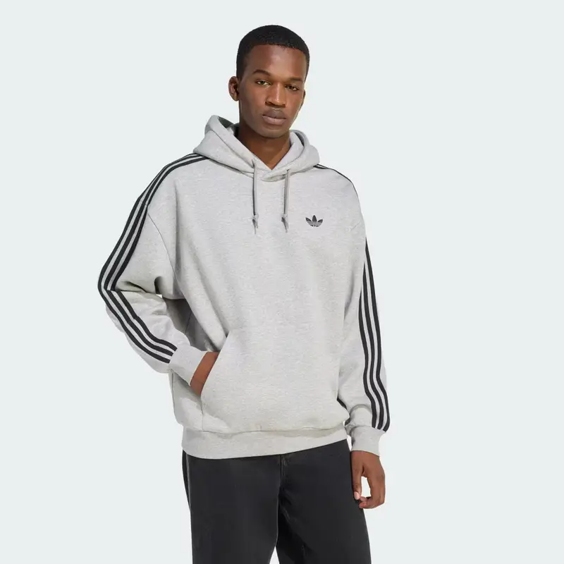 FELPA ADICOLOR CLASSICS CON 3-STRIPES Medium Grey Heather