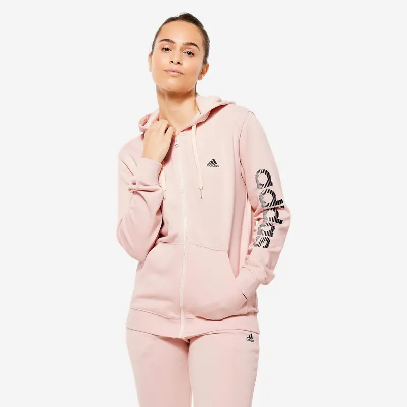 Felpa ADIDAS donna palestra con cappuccio leggera rosa | Adidas Rosa pallido