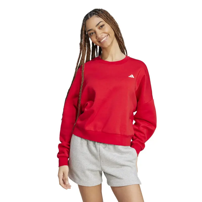 Felpa ADIDAS donna palestra girocollo leggera rossa | Adidas Rosso
