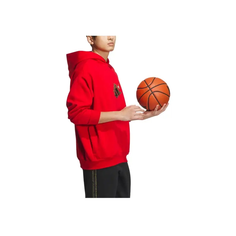 Felpa Adidas Originals FW23 Anno del Drago Serie CNY Con Logo Stampa Drago Unisex Rosso JE3500 XXXL miniatura 5