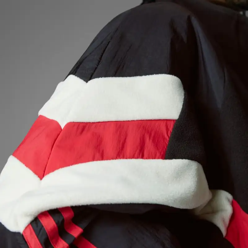 Felpa Adidas Originals Manchester United in Pile Polare Comoda Morbida Stemma Mezza Zip Uomo Felpa Nera IS6528 XL miniatura 5