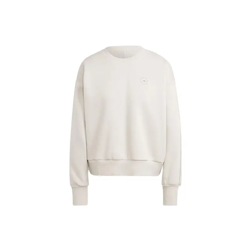 Felpa Adidas X Stella McCartney Pure Logo Larga Girocollo Manica Lunga Donna Top Bianco Sporco IQ2637 XS