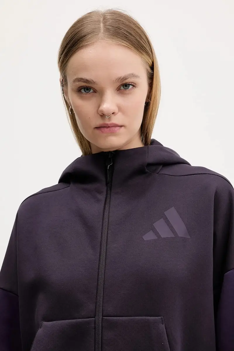 felpa adidas x Z.N.E donna colore violetto con cappuccio KC0990 miniatura 4