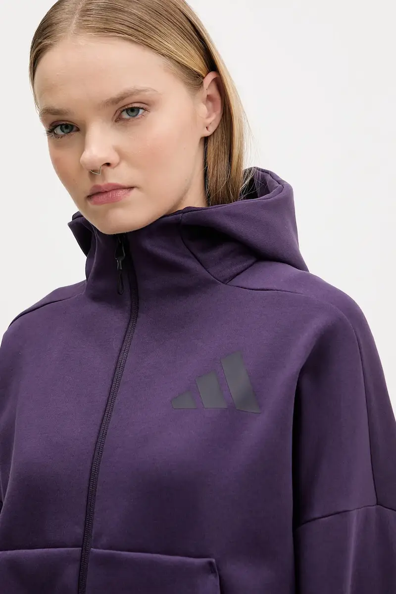 felpa adidas x Z.N.E donna colore violetto con cappuccio KC4569 miniatura 4