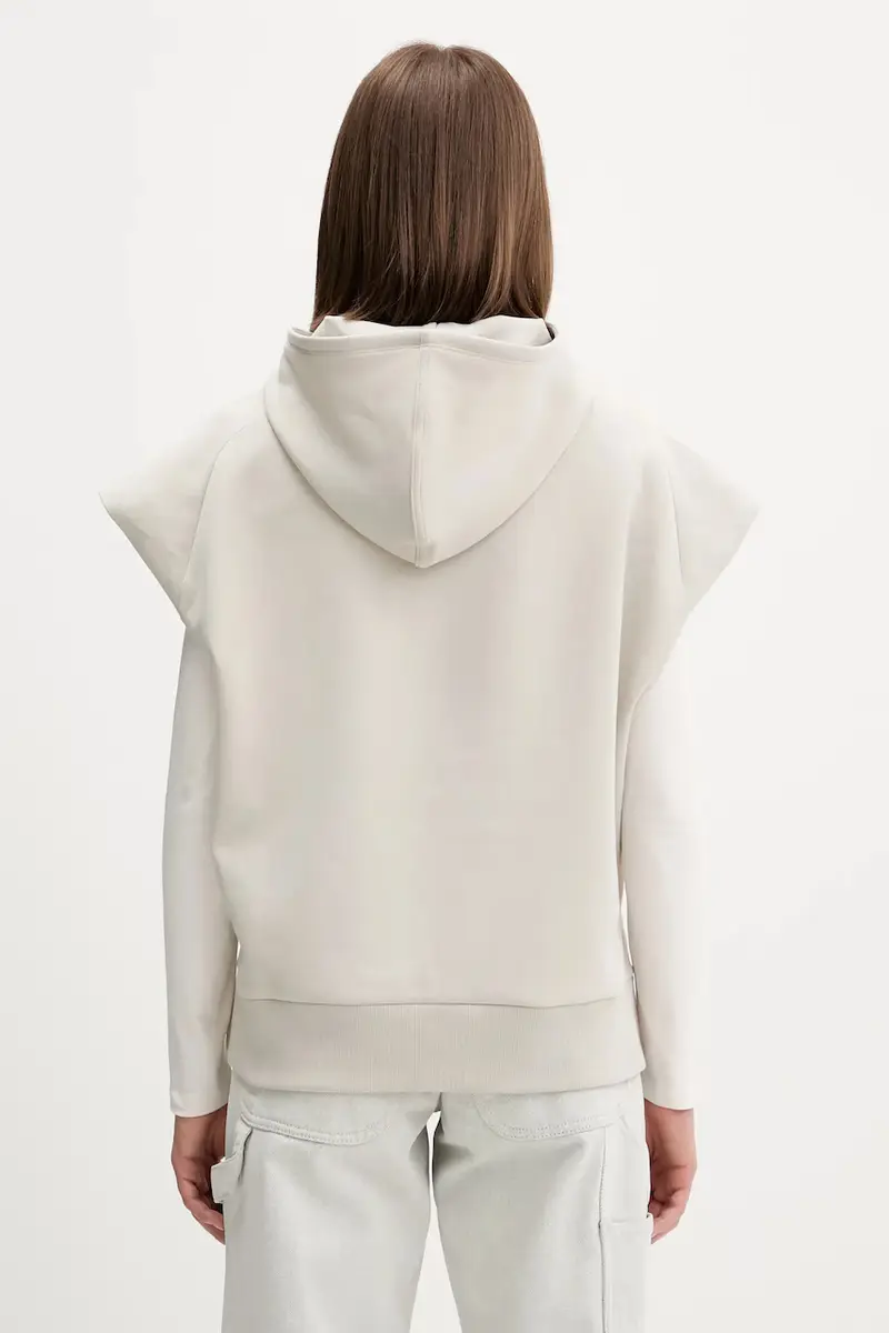 felpa ALL SZN donna colore beige con cappuccio JV9887 miniatura 3