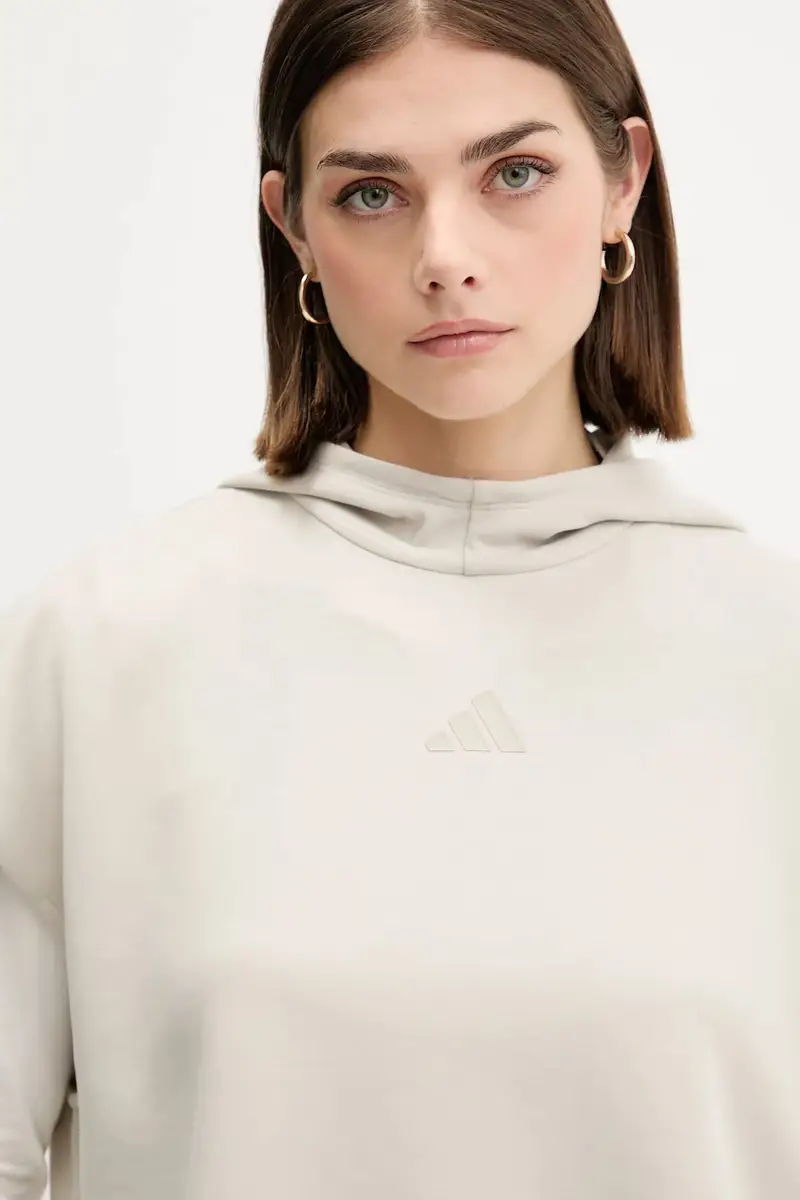 felpa ALL SZN donna colore beige con cappuccio JV9887 miniatura 4