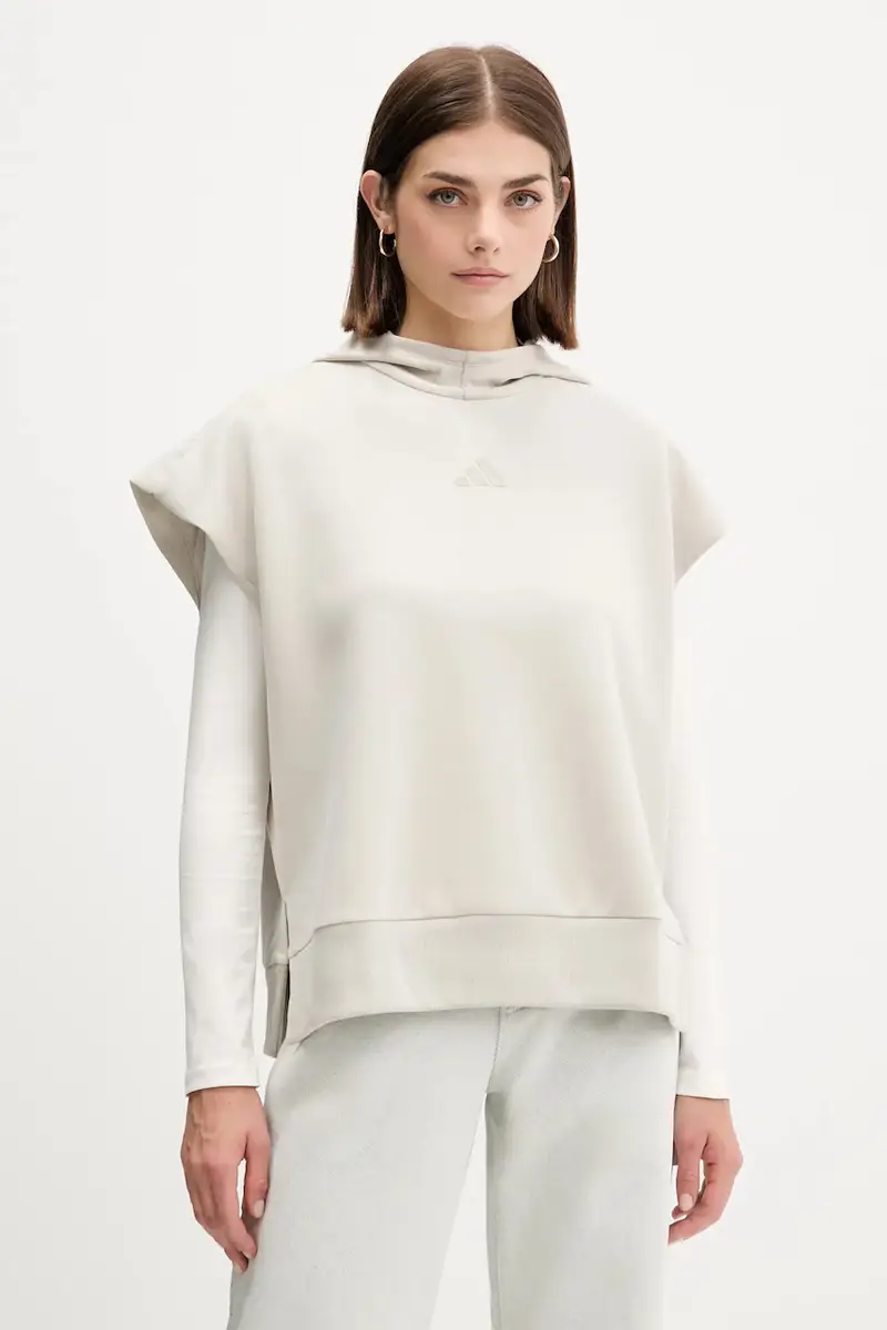 felpa ALL SZN donna colore beige con cappuccio JV9887