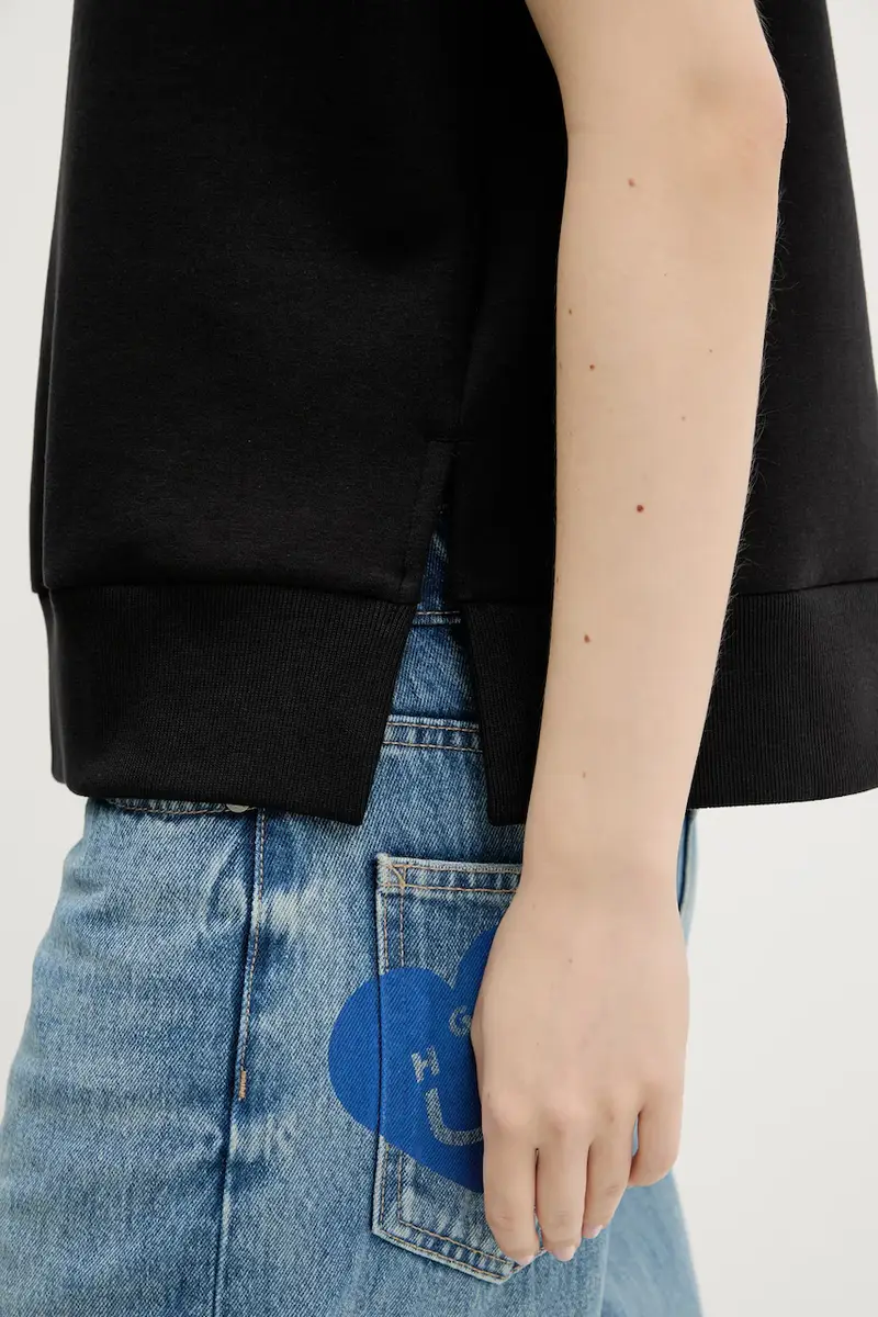 felpa ALL SZN donna colore nero con cappuccio JM3785 miniatura 5