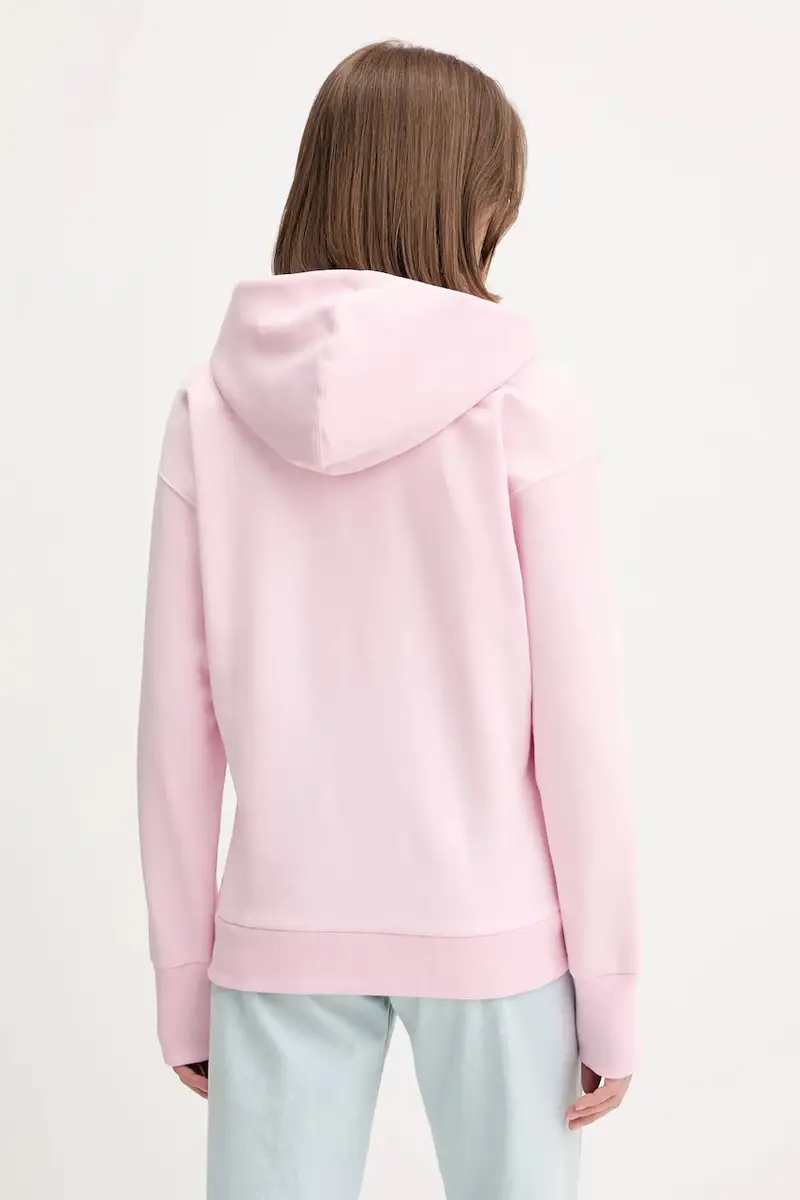 felpa All SZN donna colore rosa con cappuccio con applicazione JV7289 miniatura 3