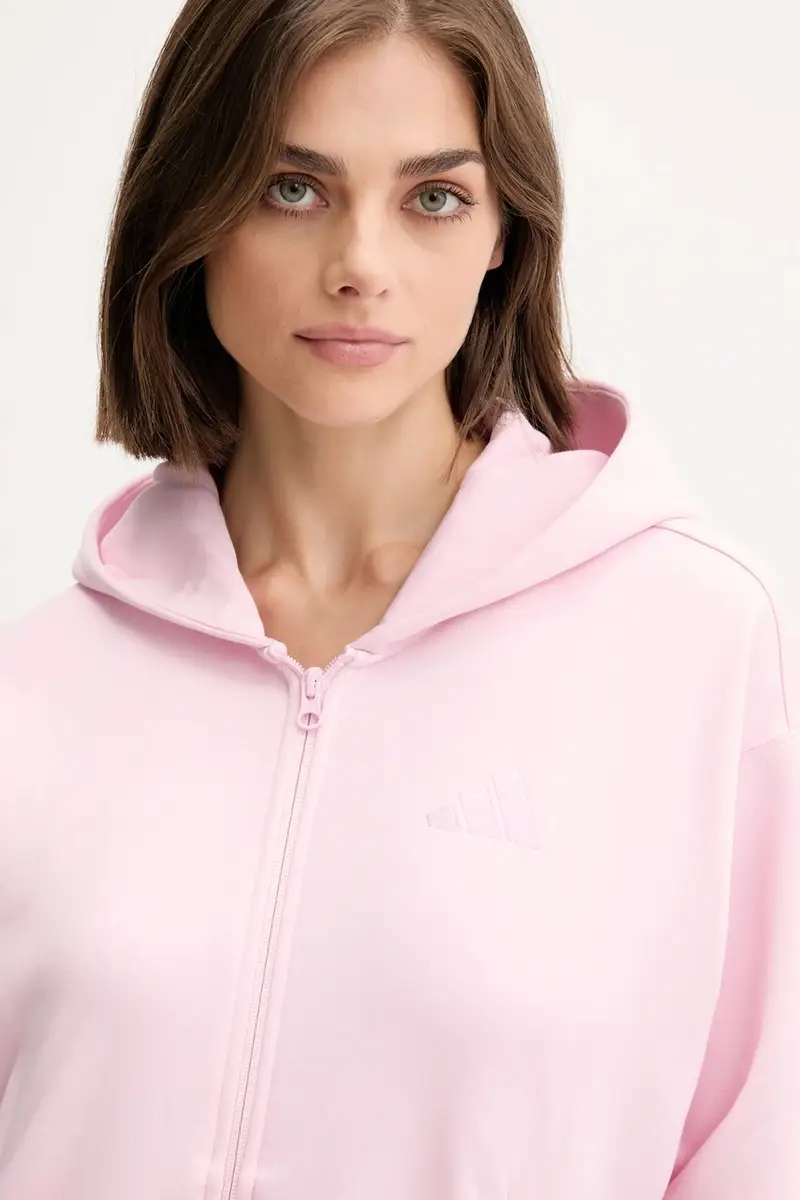 felpa All SZN donna colore rosa con cappuccio con applicazione JV7289 miniatura 4