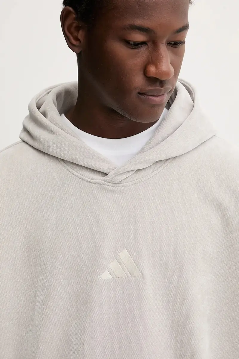 felpa All Szn Luxe uomo colore beige con cappuccio con applicazione KC5884 miniatura 4