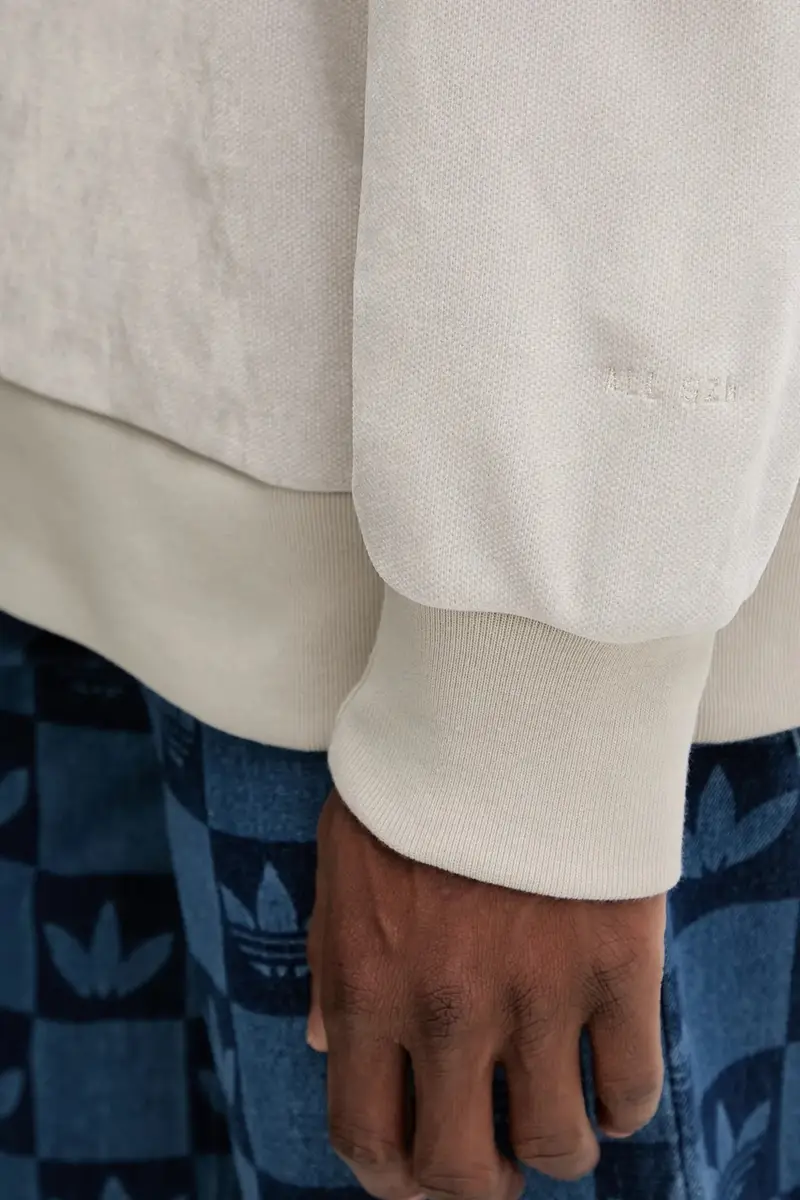 felpa All Szn Luxe uomo colore beige con cappuccio con applicazione KC5884 miniatura 5