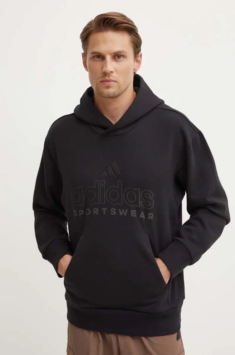 felpa All SZN uomo colore nero con cappuccio IX1266