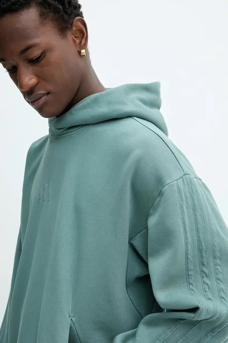 felpa All SZN uomo colore verde con cappuccio con applicazione JL6538 miniatura 4