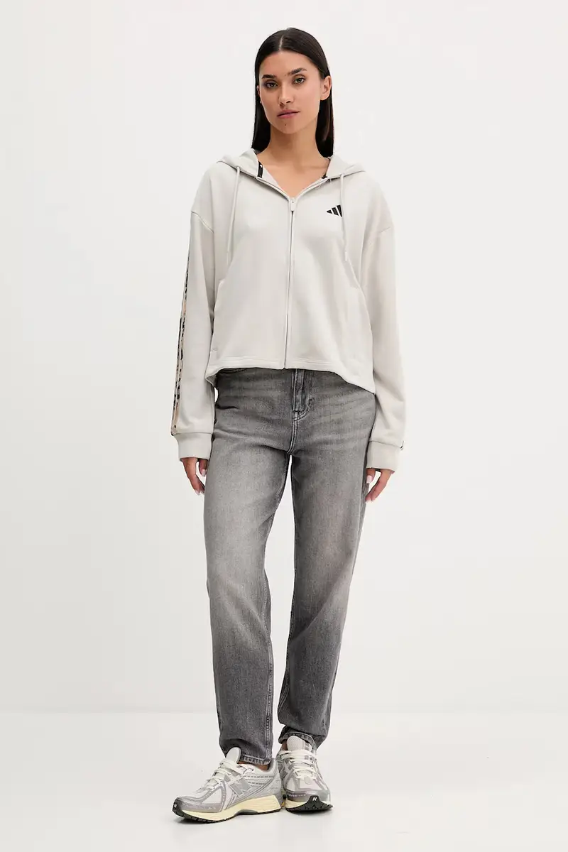 felpa Animal donna colore beige con cappuccio con applicazione JM1860 miniatura 2