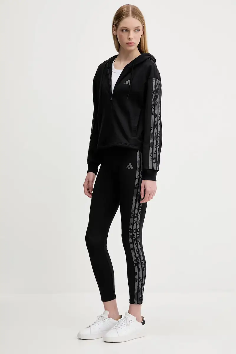 felpa Animal donna colore nero con cappuccio con applicazione JM1862 miniatura 2