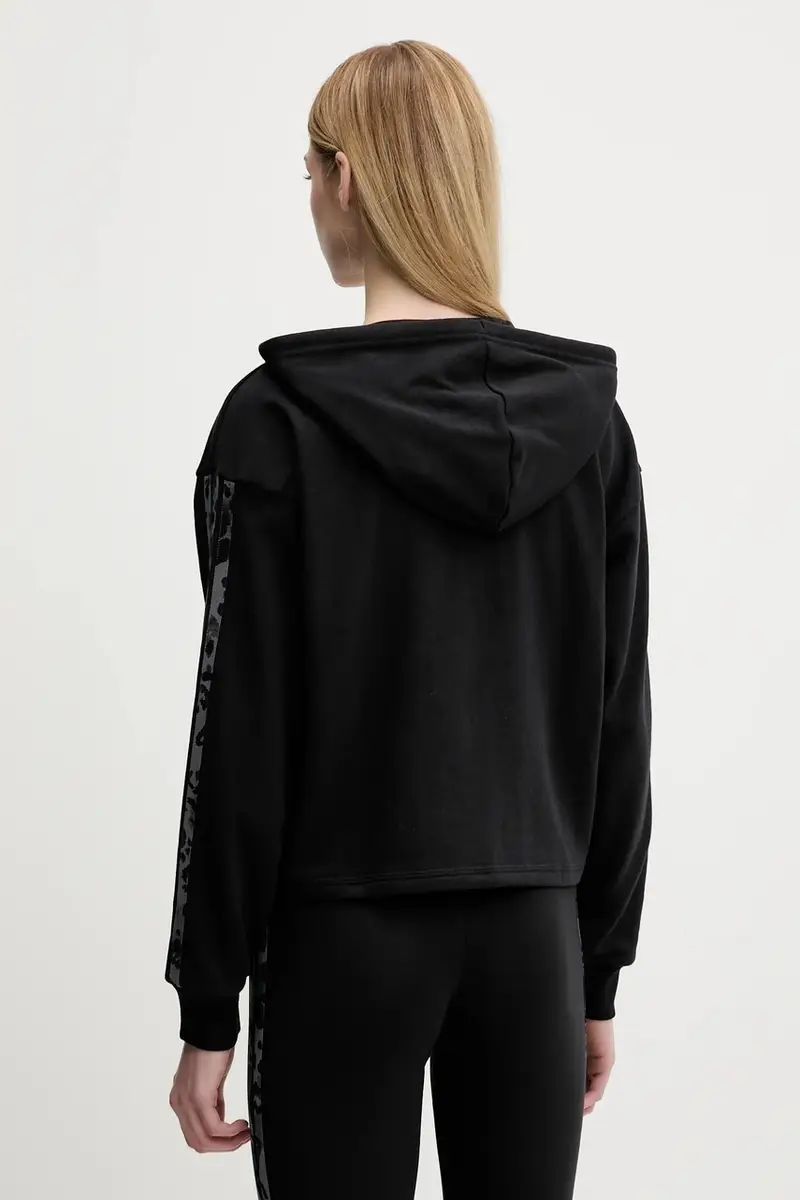 felpa Animal donna colore nero con cappuccio con applicazione JM1862 miniatura 3
