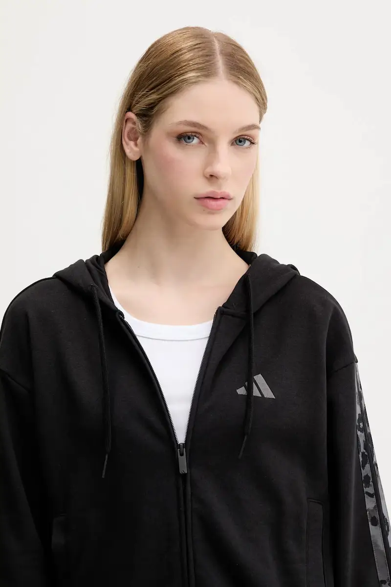 felpa Animal donna colore nero con cappuccio con applicazione JM1862 miniatura 4