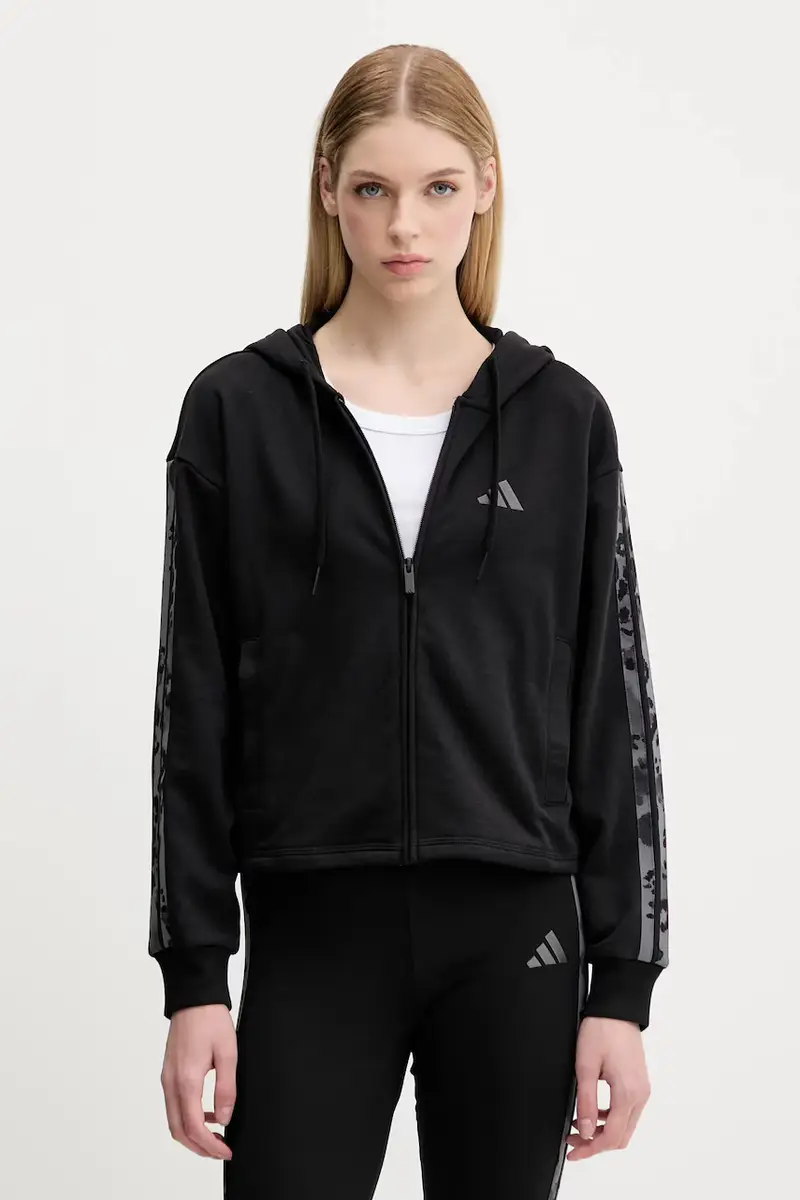 felpa Animal donna colore nero con cappuccio con applicazione JM1862