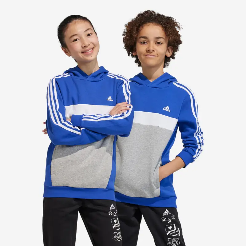 Felpa bambino ginnastica ADIDAS con cappuccio azzurra | Adidas Blu