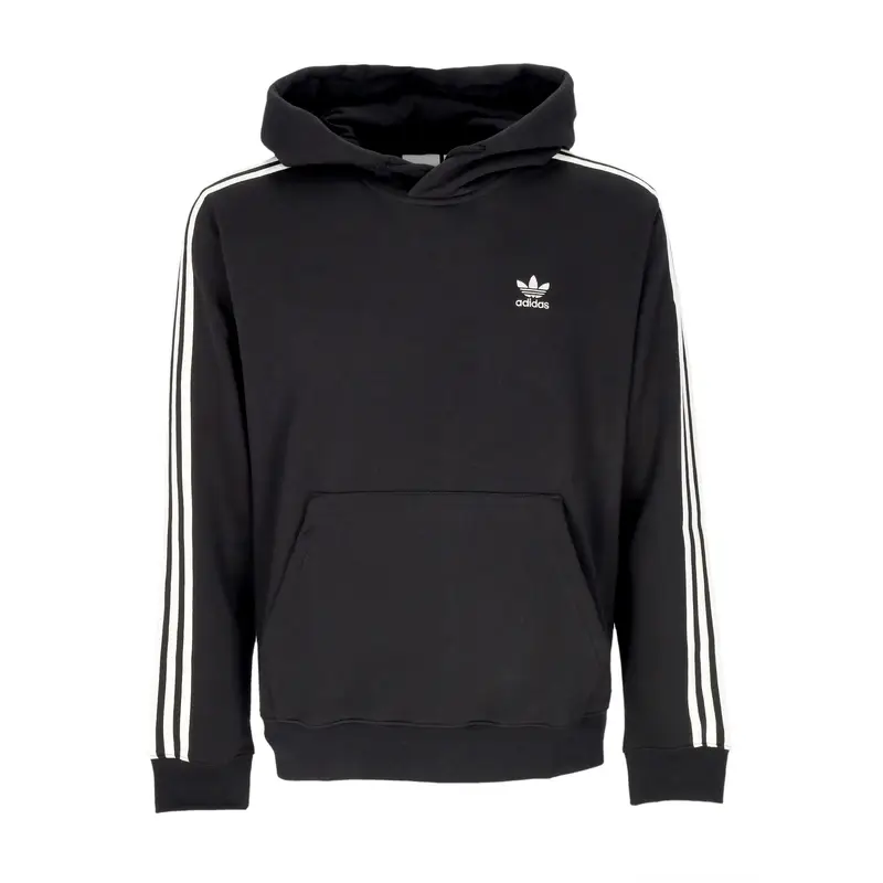 Felpa Cappuccio Uomo 3 Stripes Hoodie Black/white