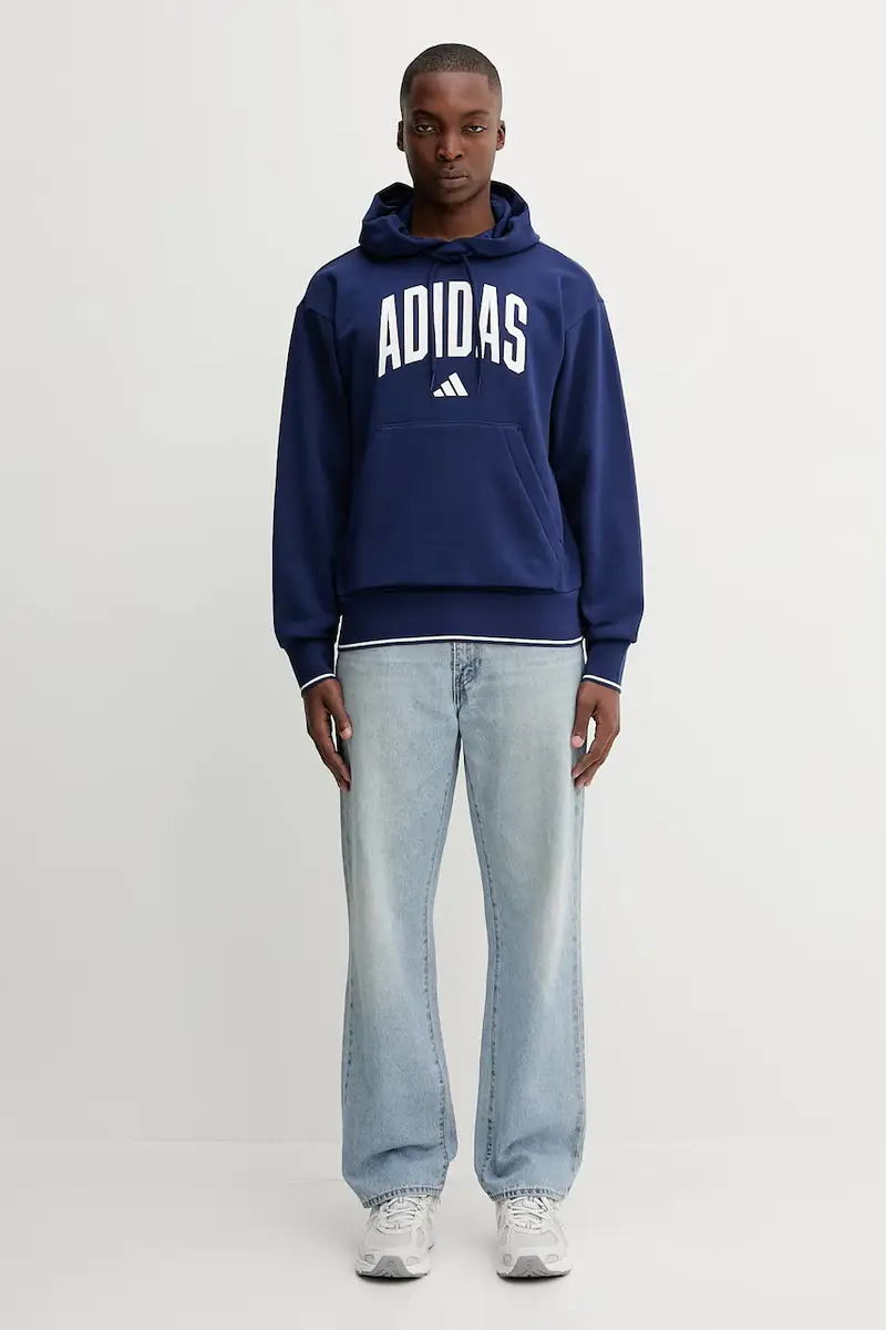 felpa Collegiate uomo colore blu navy con cappuccio KC3874 miniatura 2