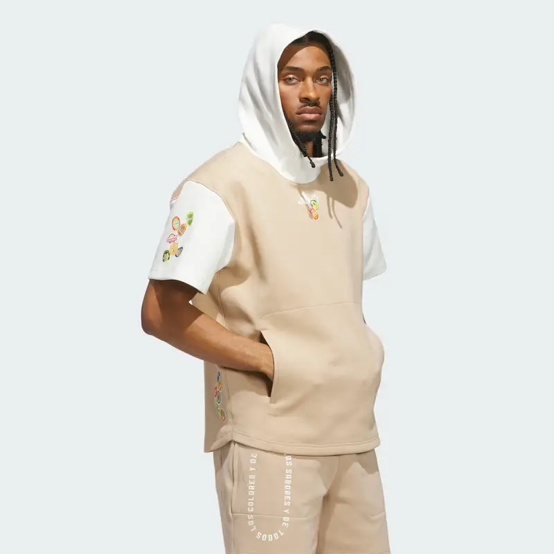 Felpa con cappuccio a manica corta con patrimonio ispanico (neutro) Warm Sandstone miniatura 3