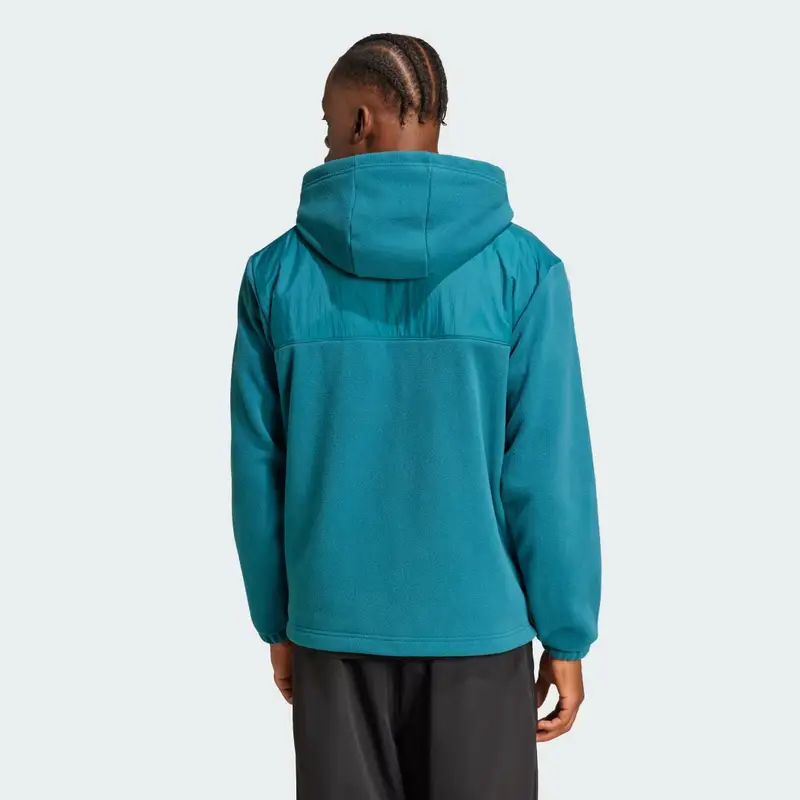 Felpa con cappuccio adicolor 3-Stripes Teddy Fleece Legacy Teal miniatura 2