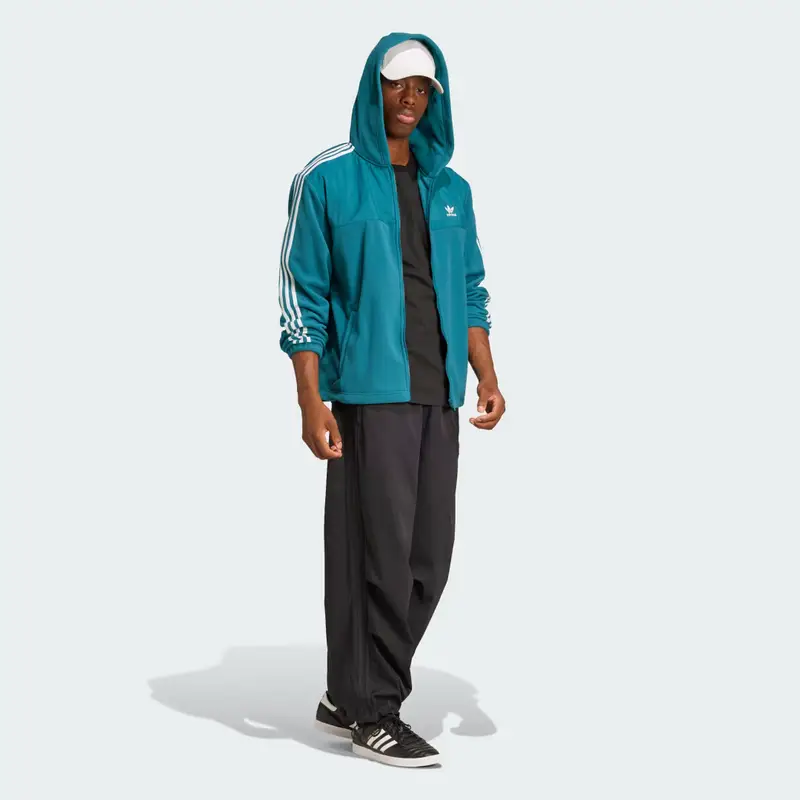 Felpa con cappuccio adicolor 3-Stripes Teddy Fleece Legacy Teal miniatura 3