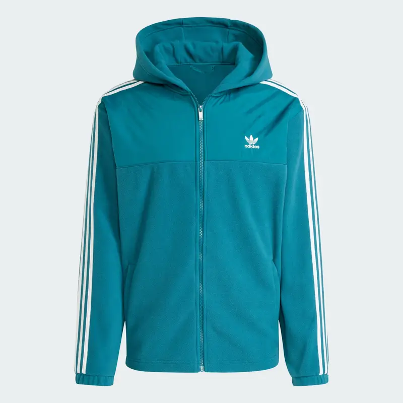 Felpa con cappuccio adicolor 3-Stripes Teddy Fleece Legacy Teal miniatura 4
