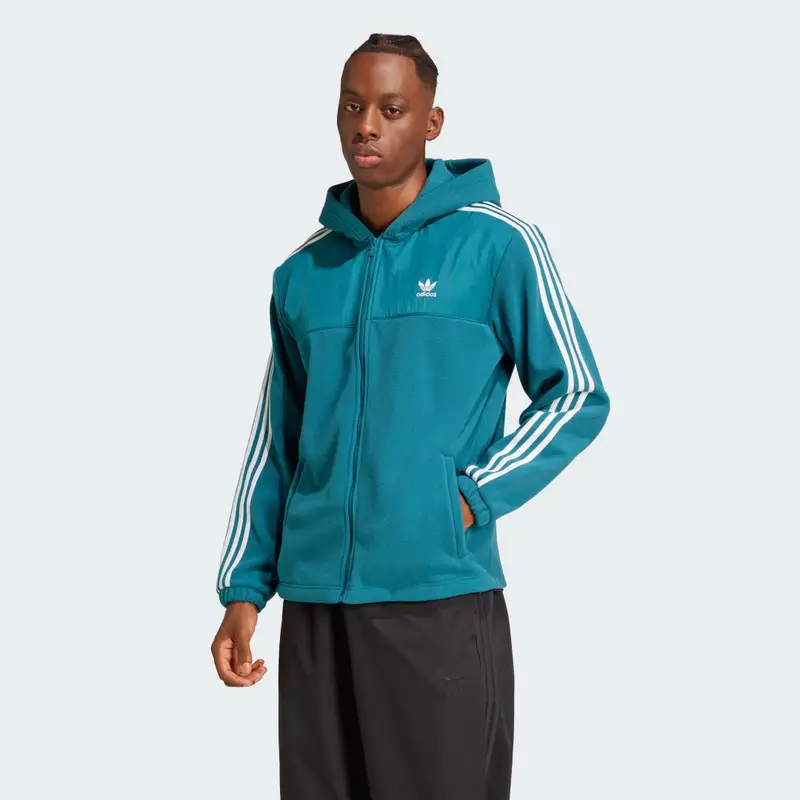 Felpa con cappuccio adicolor 3-Stripes Teddy Fleece Legacy Teal