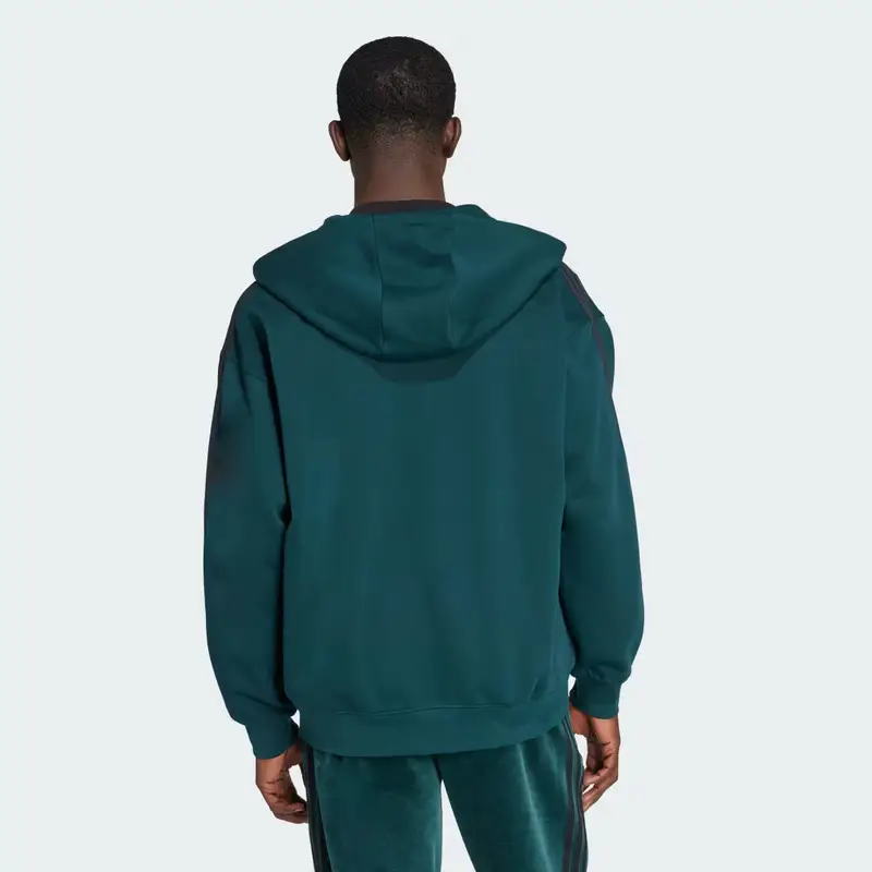 Felpa con cappuccio adidas adicolor Oversize Full-Zip Aurora Ivy miniatura 2