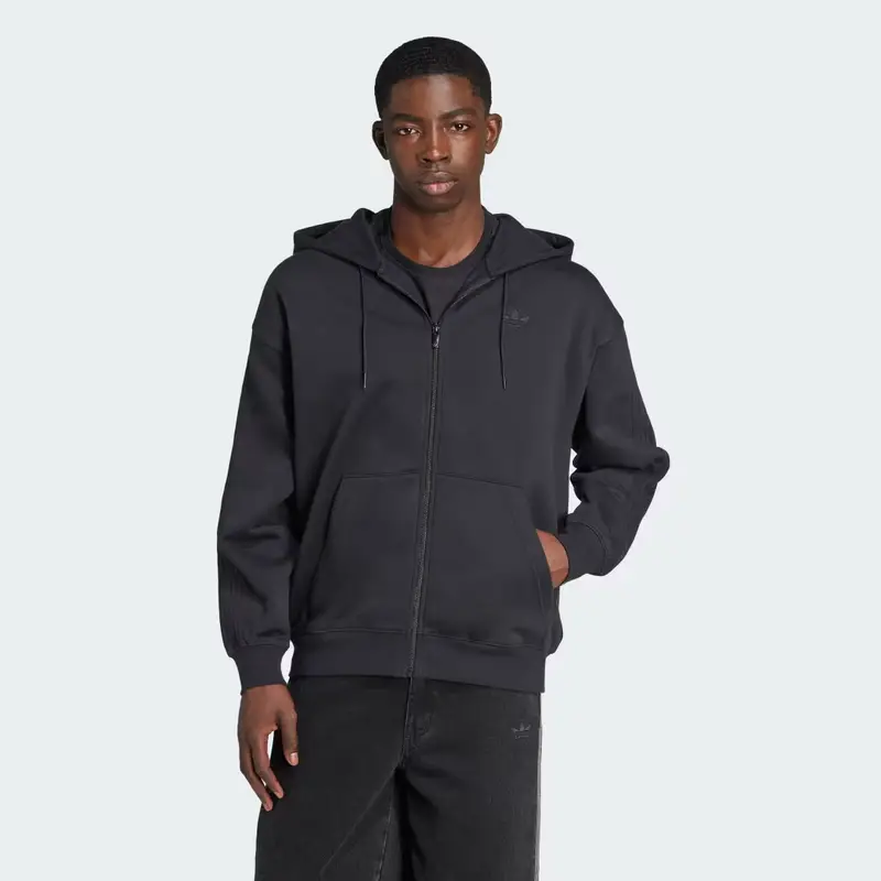 Felpa con cappuccio adidas adicolor Oversize Full-Zip Black