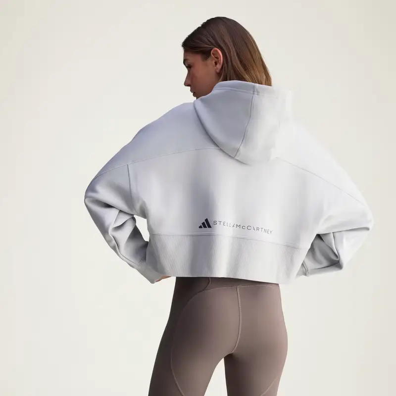 Felpa con cappuccio adidas by Stella McCartney Sportswear Cropped Clear Onix miniatura 2