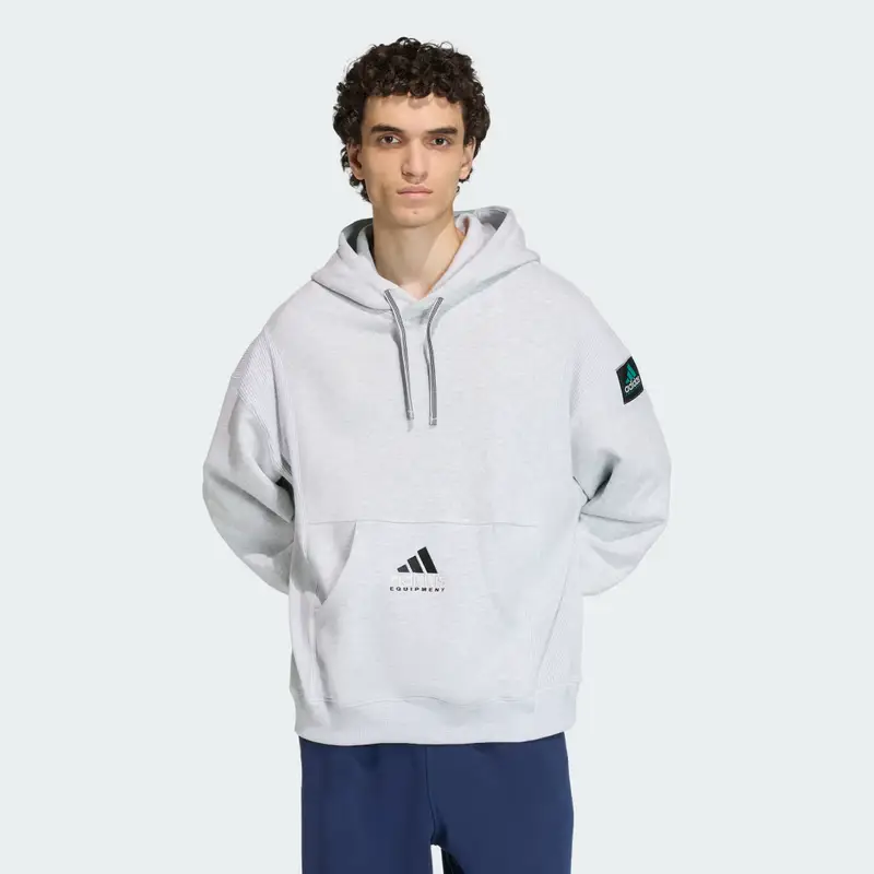 FELPA CON CAPPUCCIO ADIDAS EQUIPMENT A COSTE Light Grey Heather