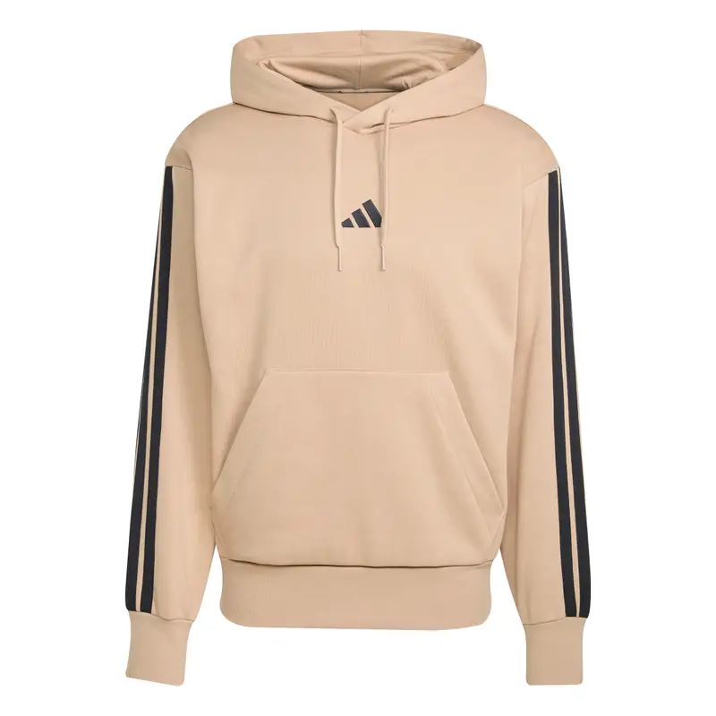 Felpa con cappuccio adidas Essentials 3 Stripes Beige