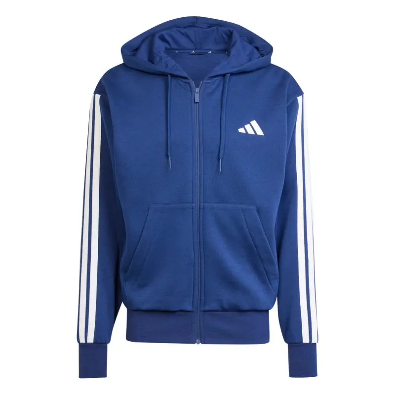 Felpa con cappuccio adidas Essentials 3-Stripes Fleece Bleu