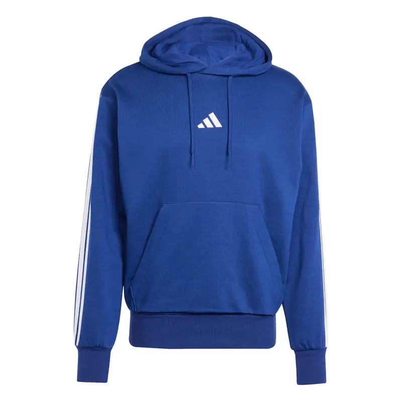 Felpa con cappuccio adidas Essentials 3-Stripes Fleece Bleu
